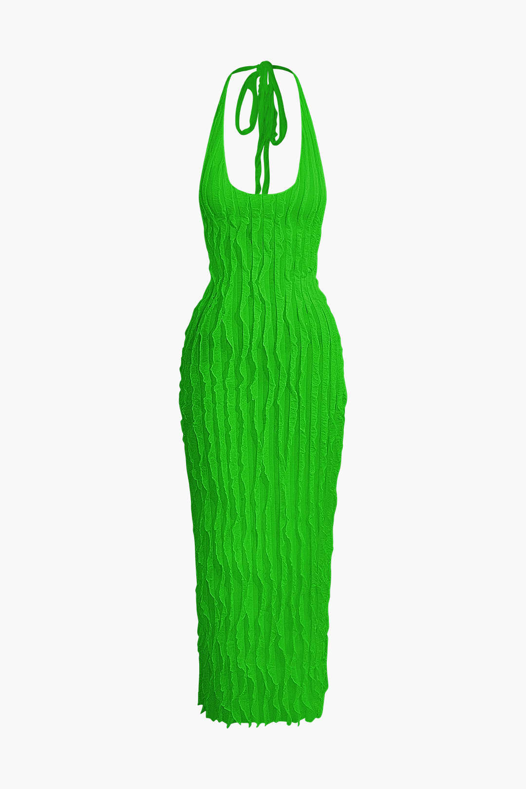 Transparante Ruffle Rugloze Maxi Jurk