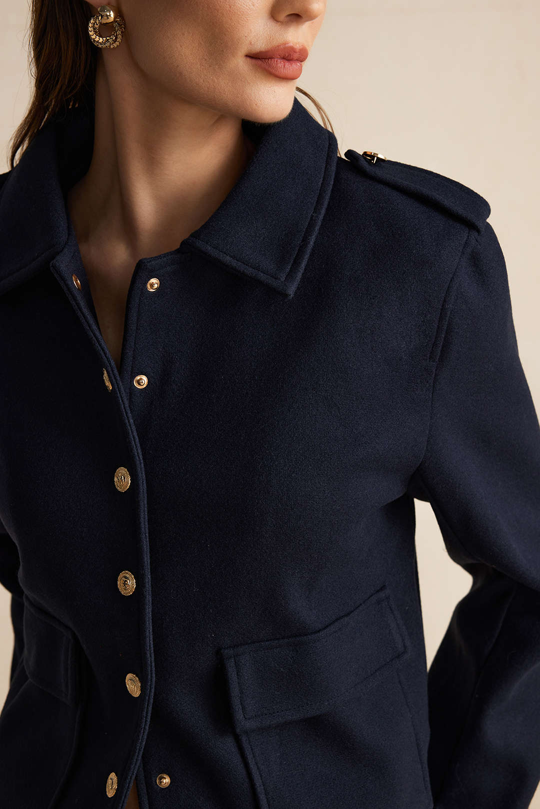 Georgia Tailored Officer Coat | Coat With Buttons