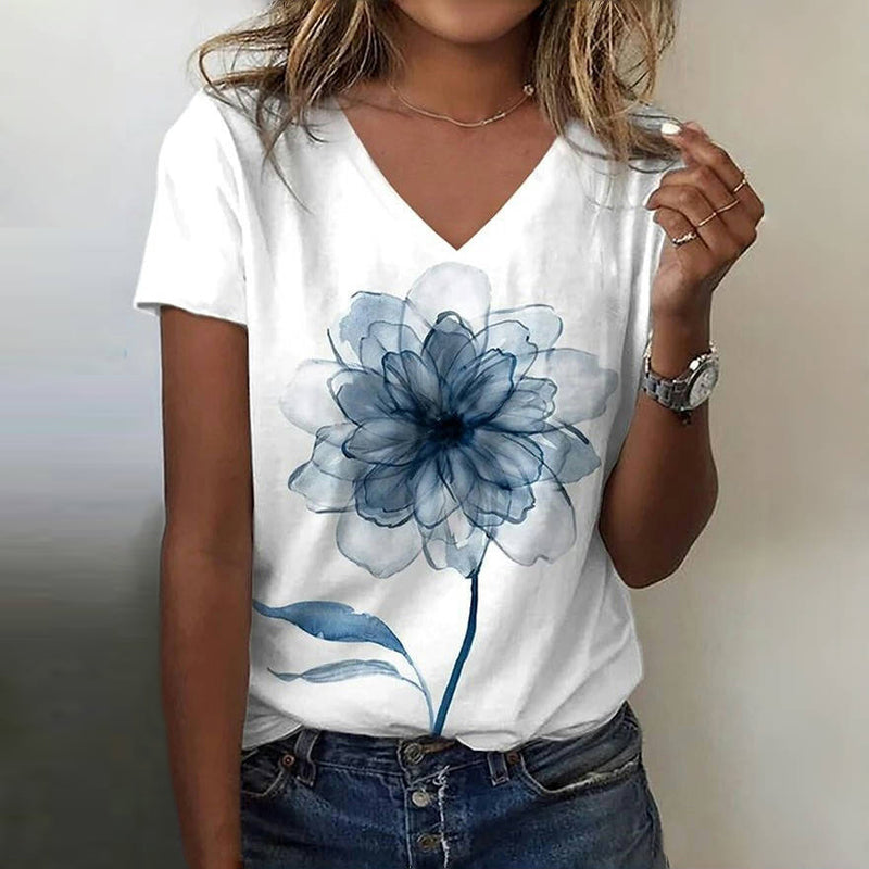 Vintage T-Shirt met Bloemenprint voor Dames