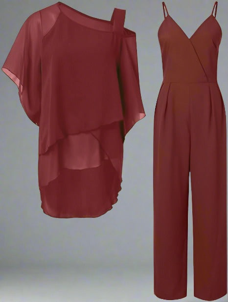 Verfijnde Chiffon Outfit voor Dames