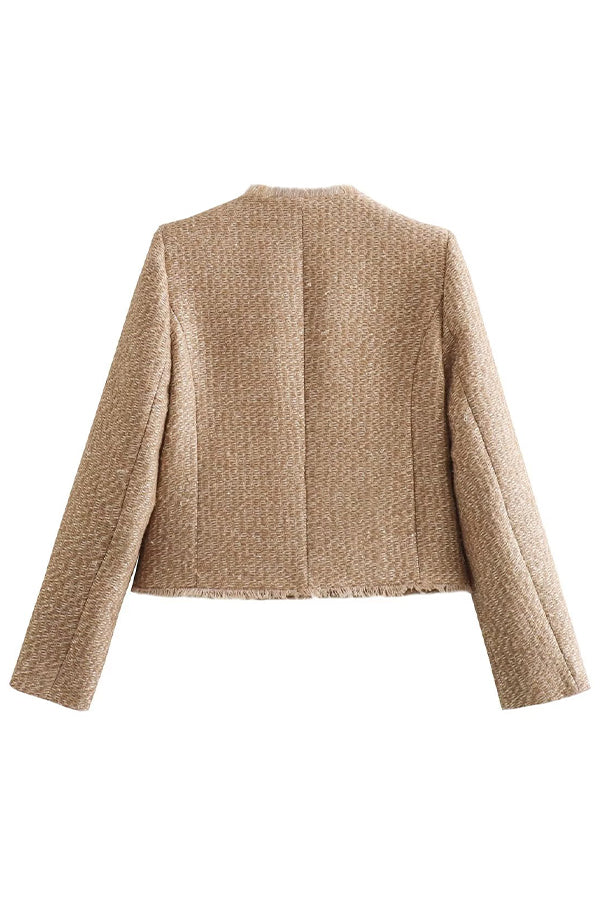 Elegante Dames Jas met Ronde Hals