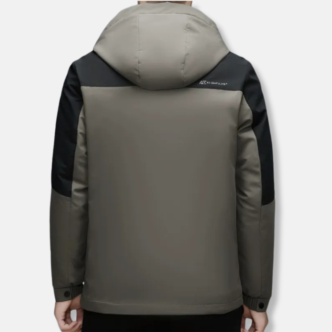 Men's Windproof Jacket – Straight Fit – Adjustable Hood – Zip Pockets