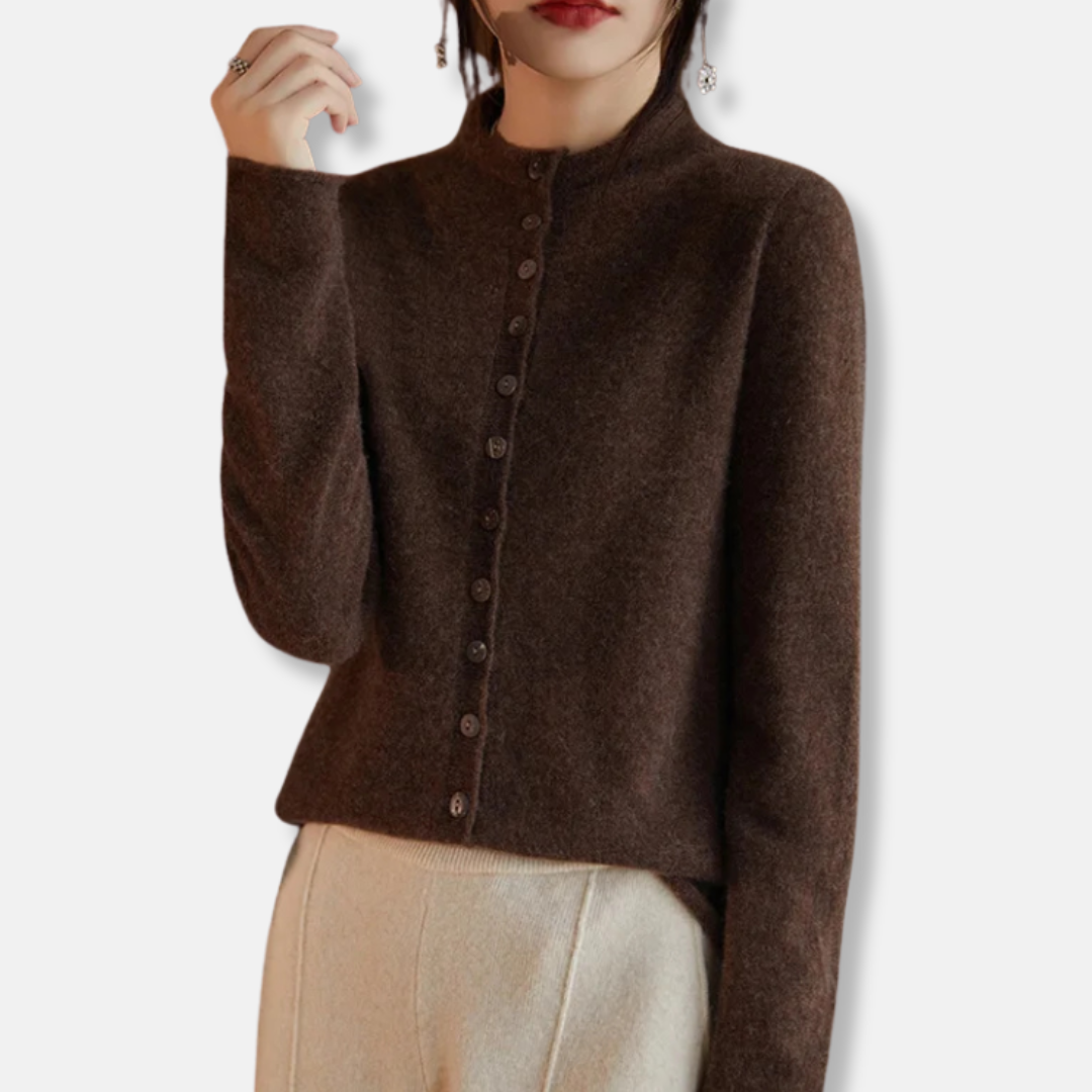 Women's Cardigan– Relaxed tailored fit – Wool – Button closure – Spread collar