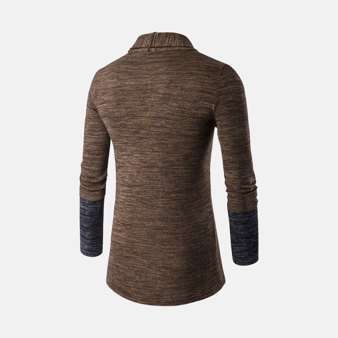 Men's Cardigan – Slim Fit – Lightweight Knit – Open Front – Mid Length