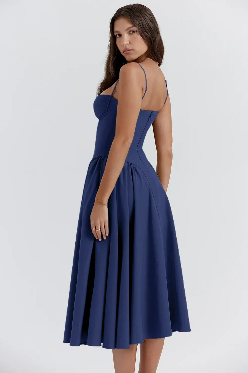 Elegante armloses midi jurk ontworpen voor dames