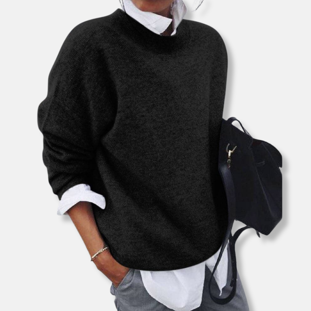 Ladies Sweater – Relaxed Fit– Knitted – Long Sleeves – Round Neck – Minimalist Design