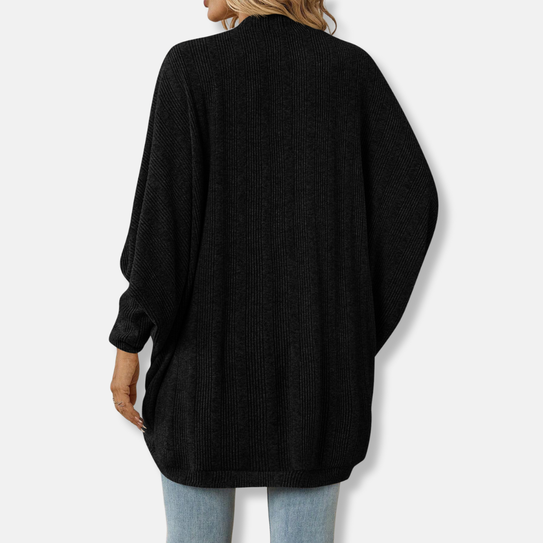 Ladies' Cardigan – Oversized Fit – Open Front – Batwing Sleeves – Soft Knit
