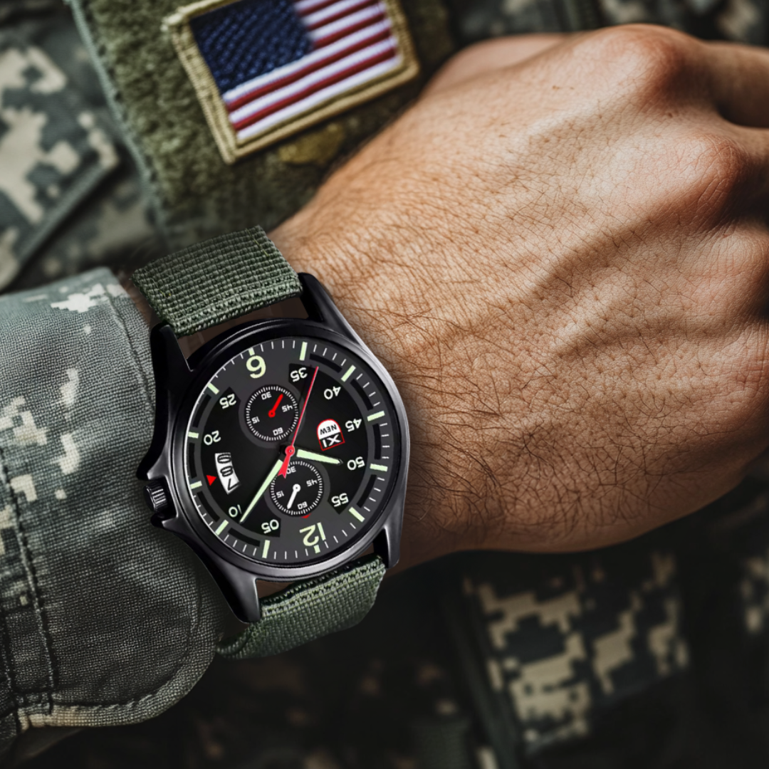Duurzaam militair quartzhorloge voor heren