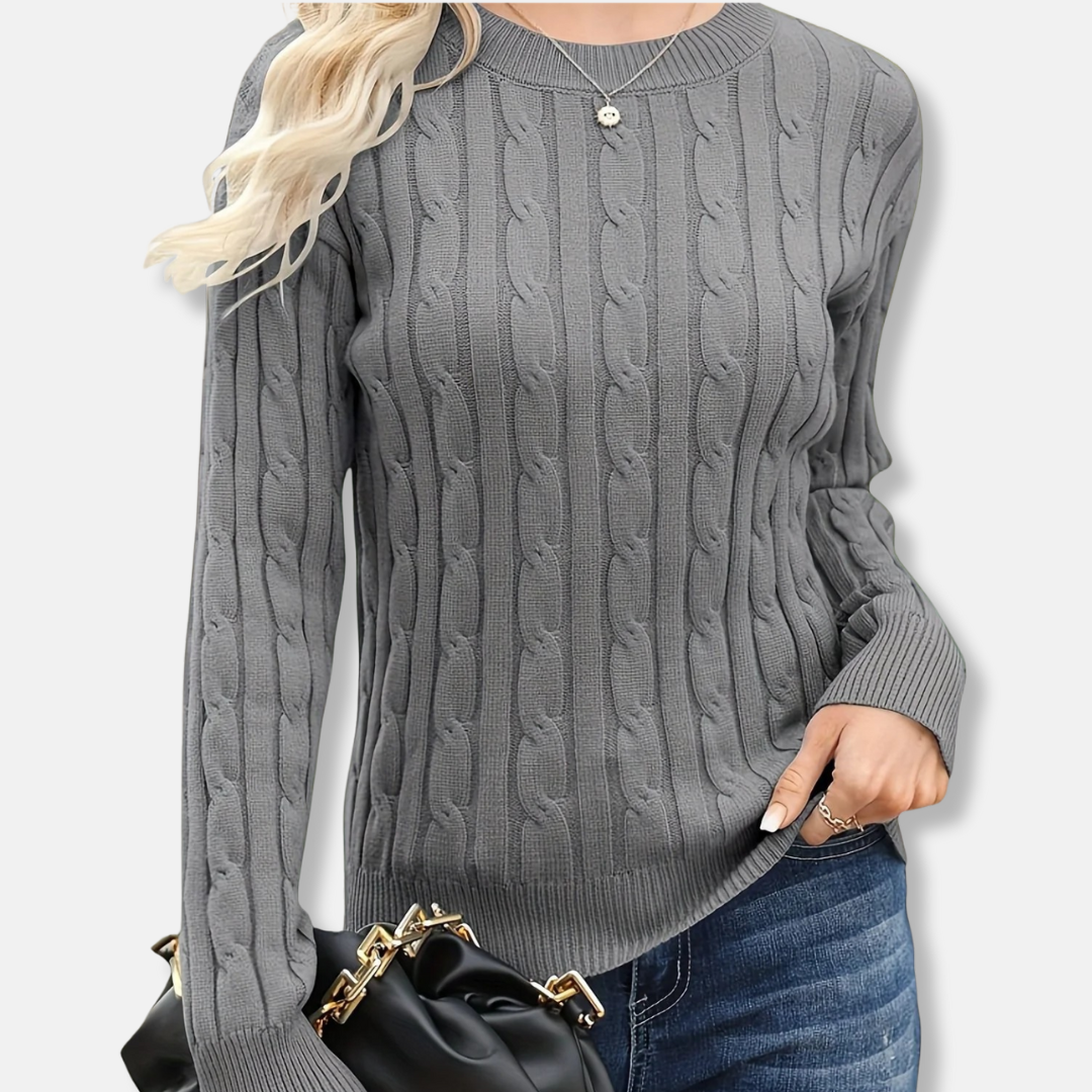 Women's sweatshirt – Cable knit – Relaxed fit – Long sleeve with ribbed cuffs