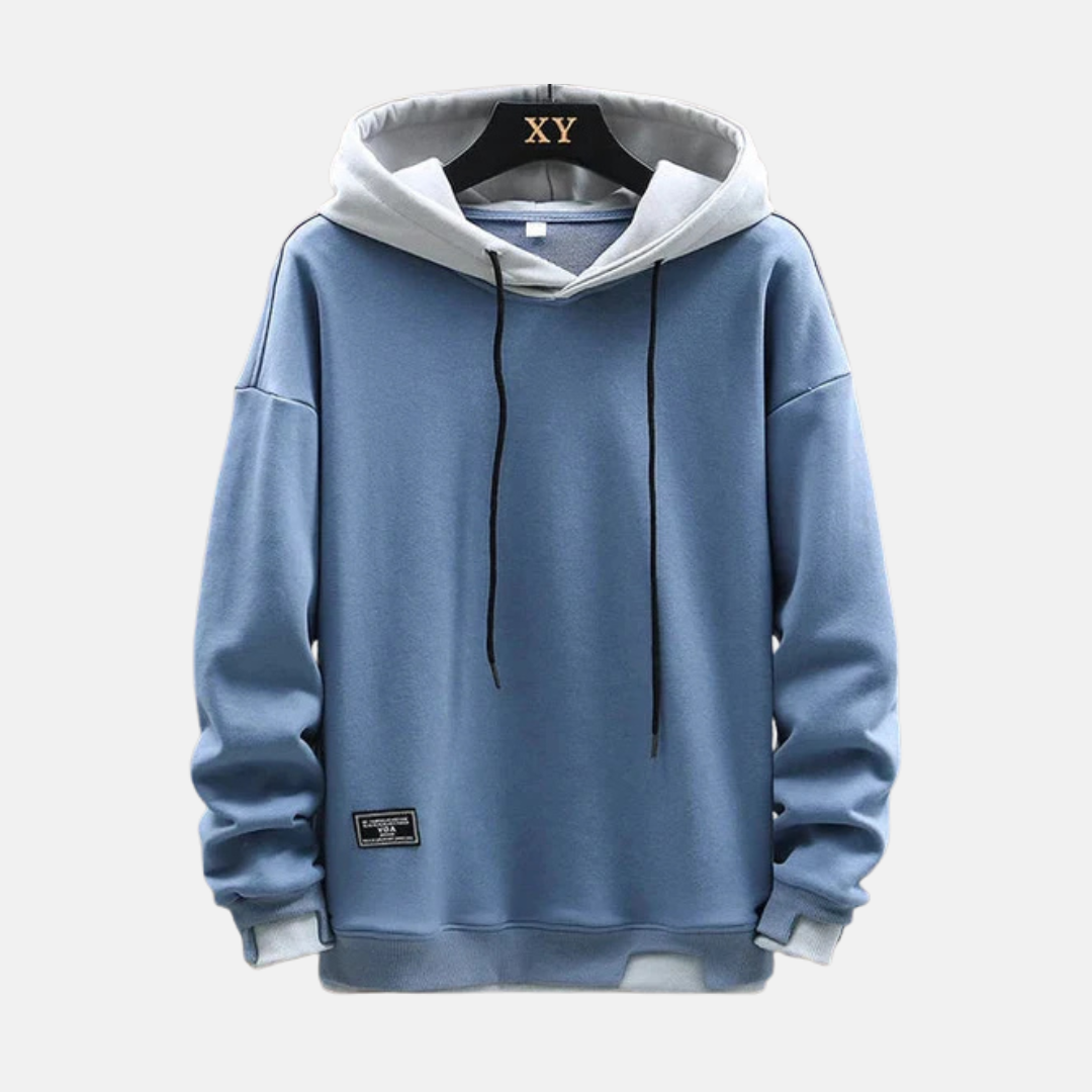 Men's Hoodie – Relaxed Fit– Cotton Blend – Layered Hood – Ribbed Cuffs