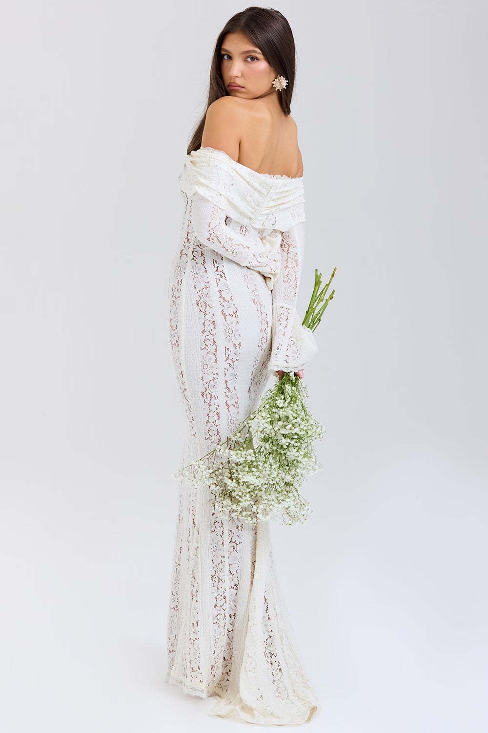 Elegante Kant Maxi Jurk voor Dames