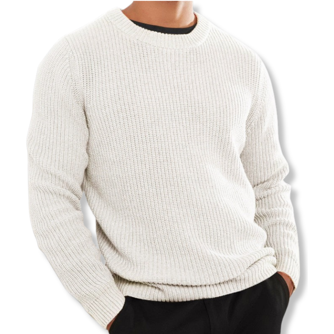 Men's Sweatshirt – Relaxed Fit – Ribbed – Long Sleeves – Round Neck