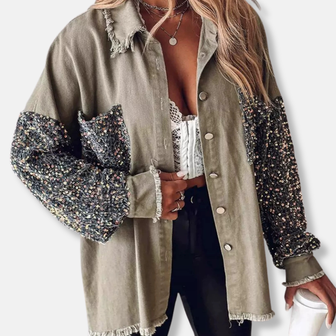 Ladies coat – Oversized fit – Ribbed texture – Button closure – Zebra-accents