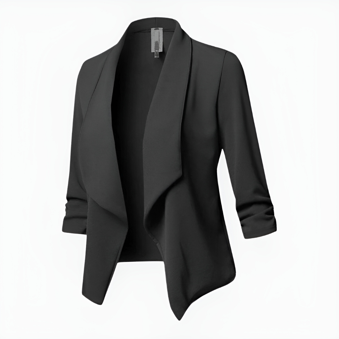 Dames Blazer – Getailleerde Pasvorm – Open Voorzijde – Shawl Kraag – Lange Mouwen