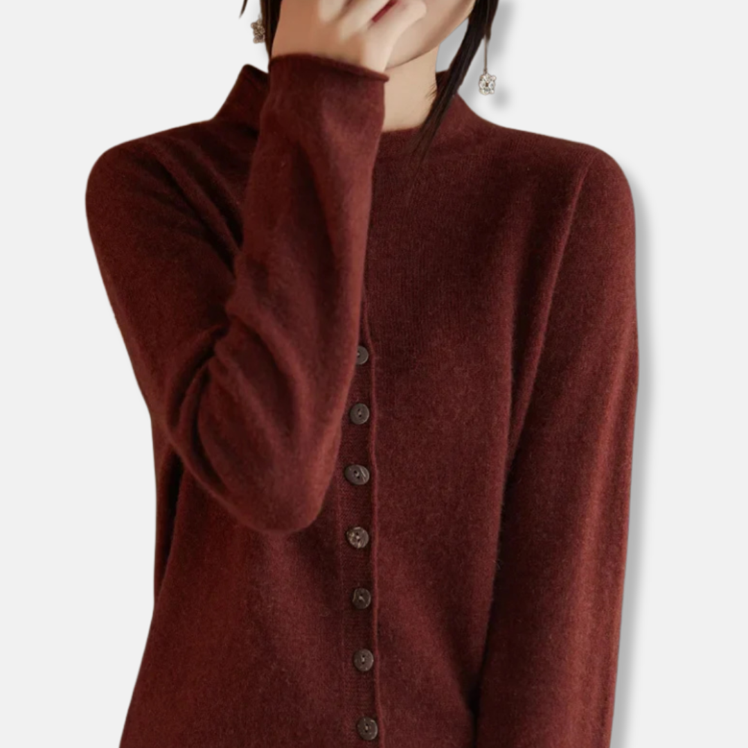 Women's Cardigan– Relaxed tailored fit – Wool – Button closure – Spread collar