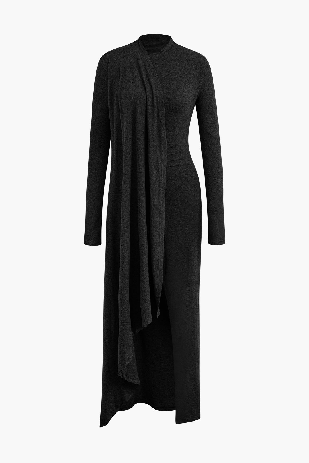 Maxi-jurk met hoge hals en split