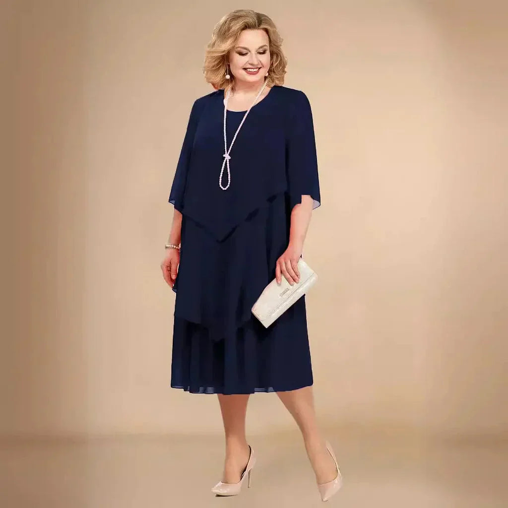 Midi Jurk met Gelaagde Zoom voor dames