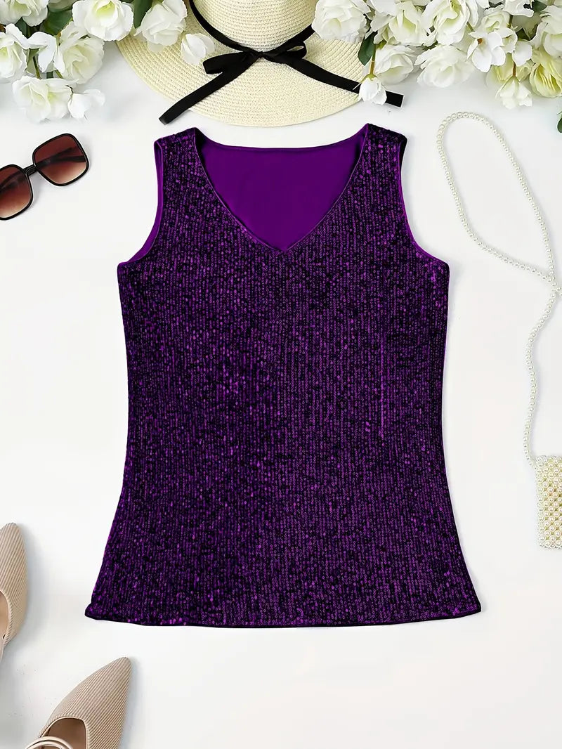 Mouwloze Top met Pailletten voor Dames
