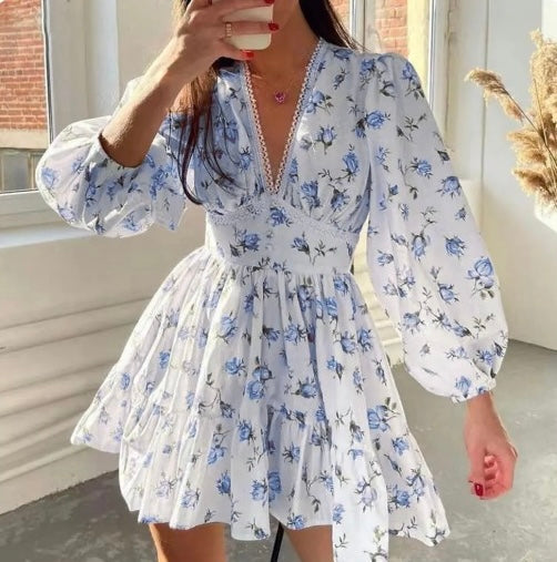 Stijlvolle Bloemen Mini Jurk voor Dames