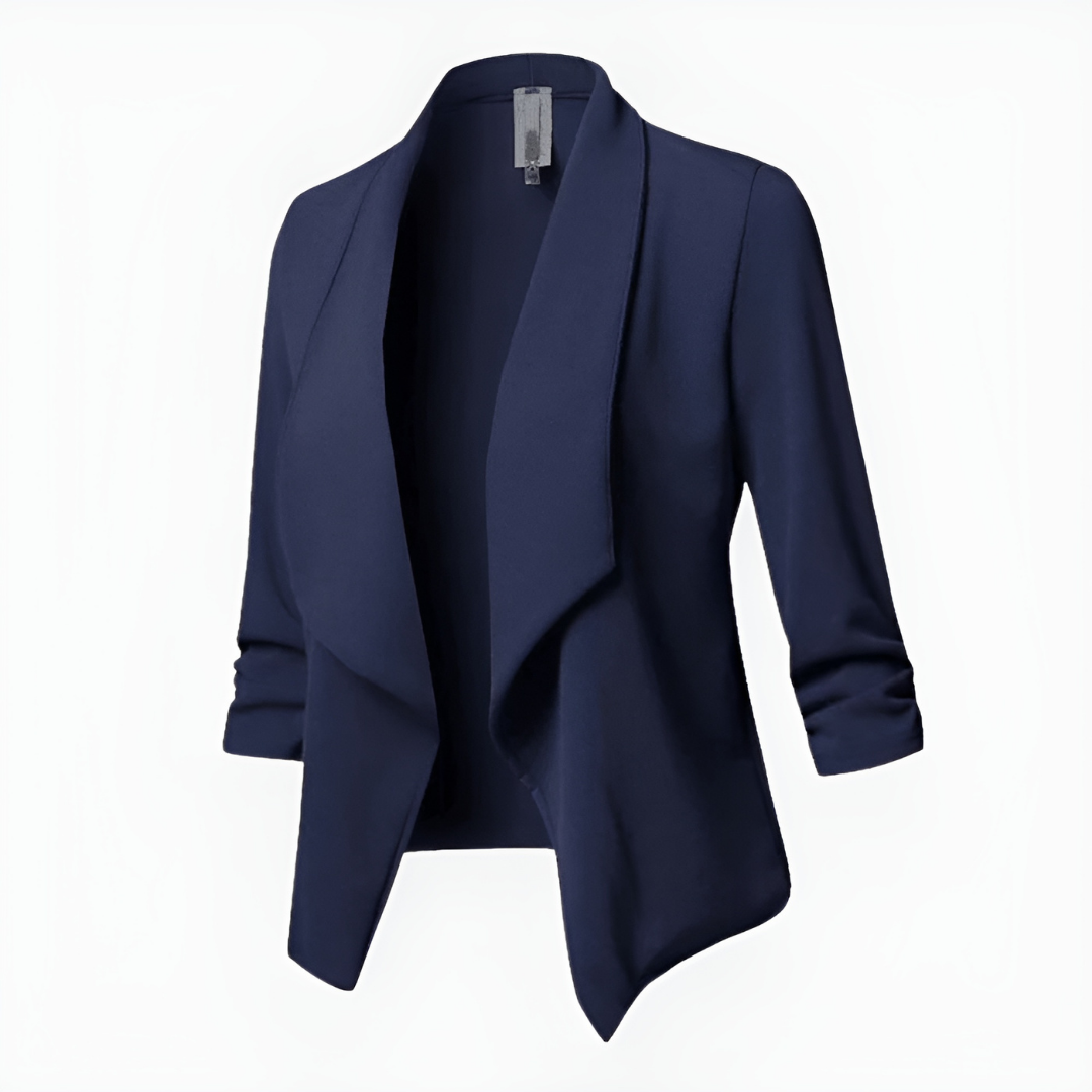 Dames Blazer – Getailleerde Pasvorm – Open Voorzijde – Shawl Kraag – Lange Mouwen