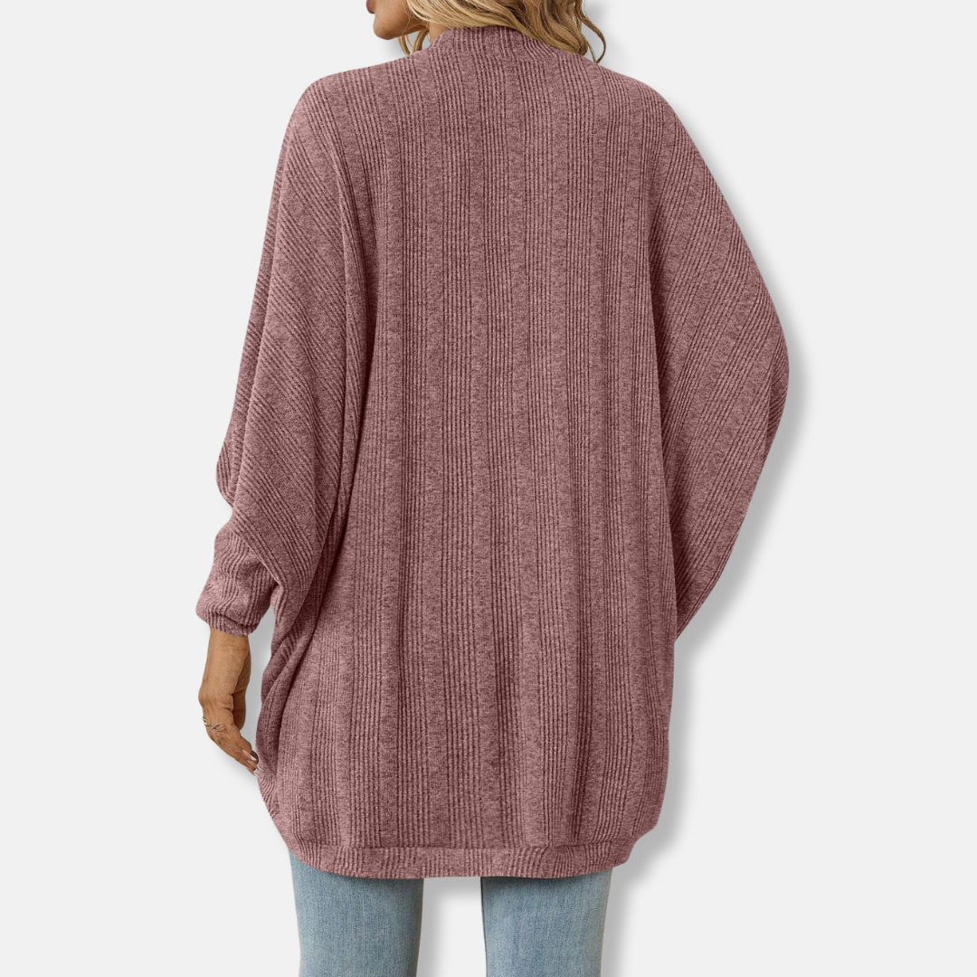 Ladies' Cardigan – Oversized Fit – Open Front – Batwing Sleeves – Soft Knit
