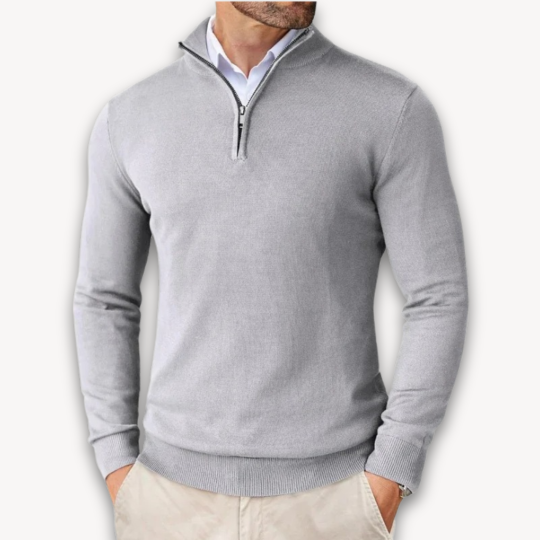 Lichtgewicht Katoenen Quarter-Zip Trui voor Heren – Casual
