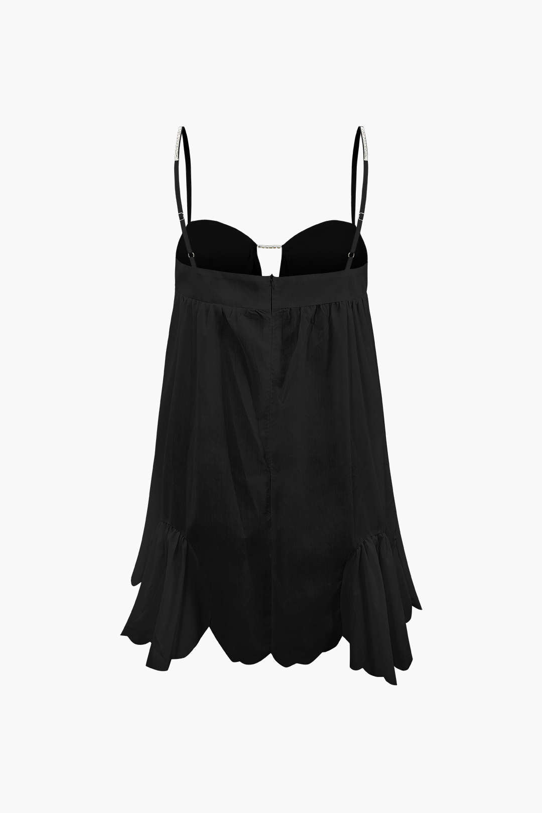 V-hals Rimpel Decor Mini Jurk