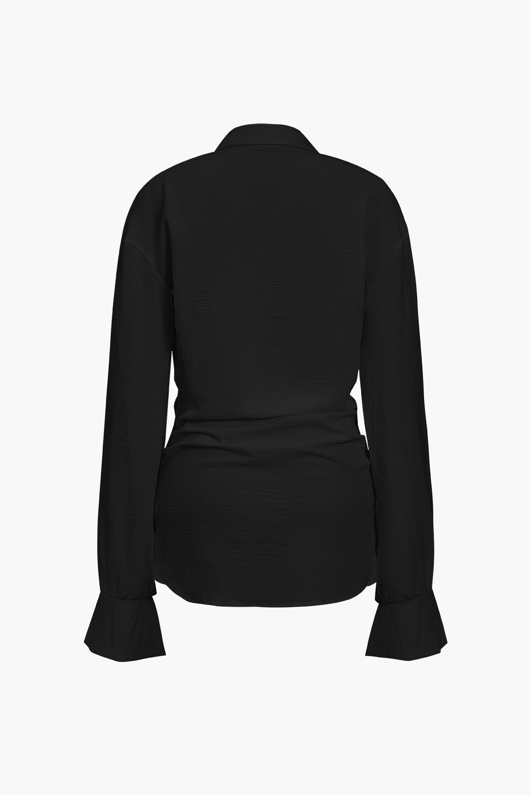 Effen Lange Mouwen Diepe V Mini Jurk