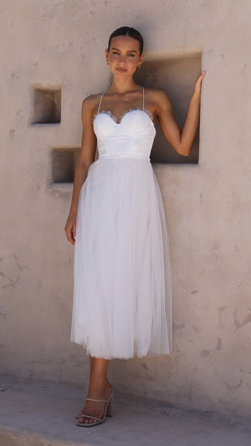 Seraphina Korset Tule Midi Jurk voor Dames