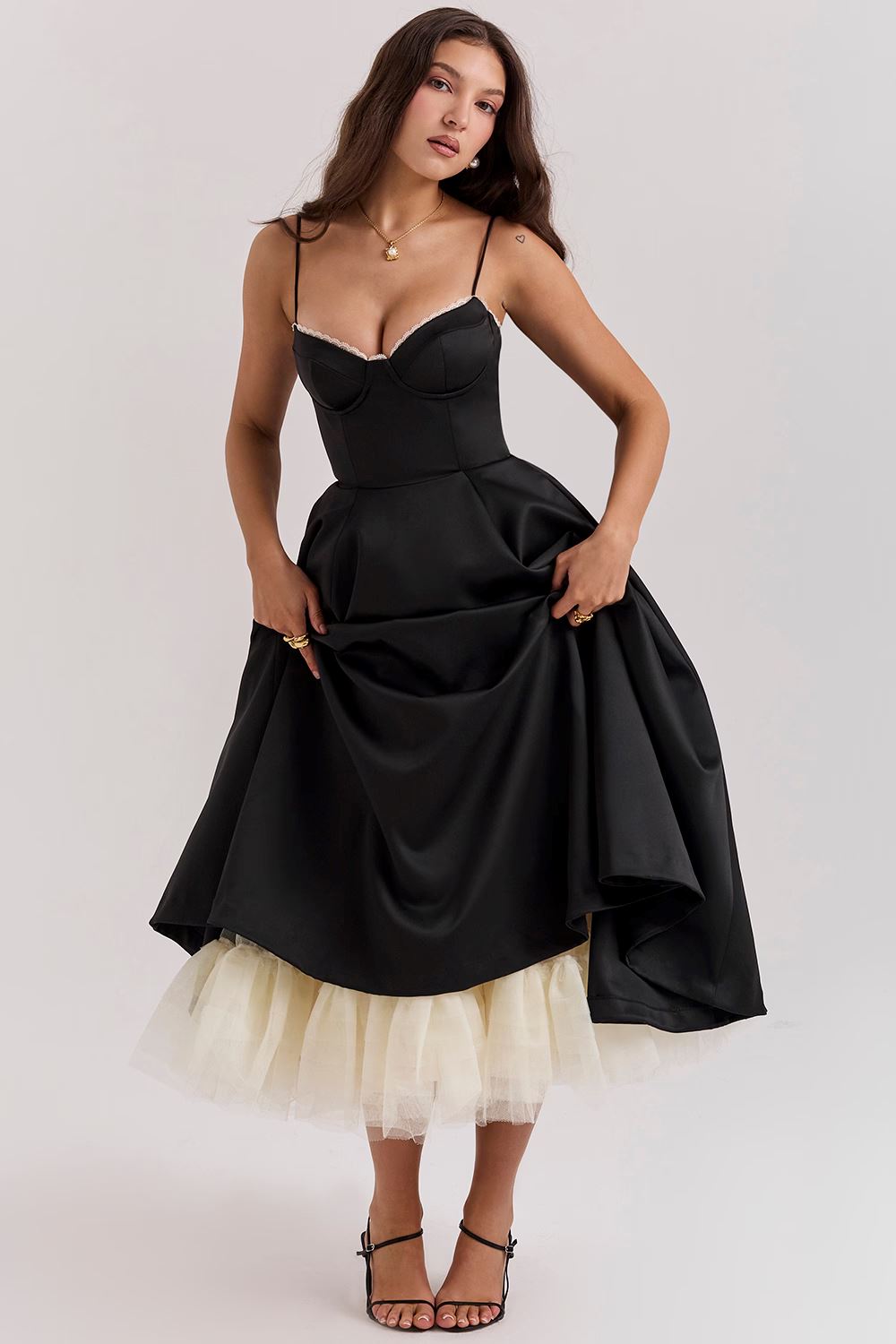 Vanessa Elegante Satijnen Feestjurk