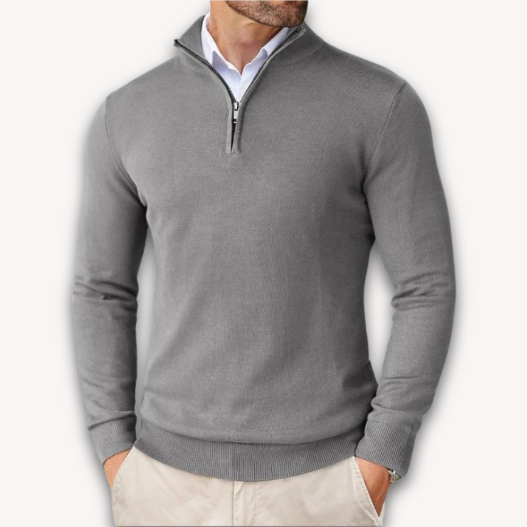 Lichtgewicht Katoenen Quarter-Zip Trui voor Heren – Casual