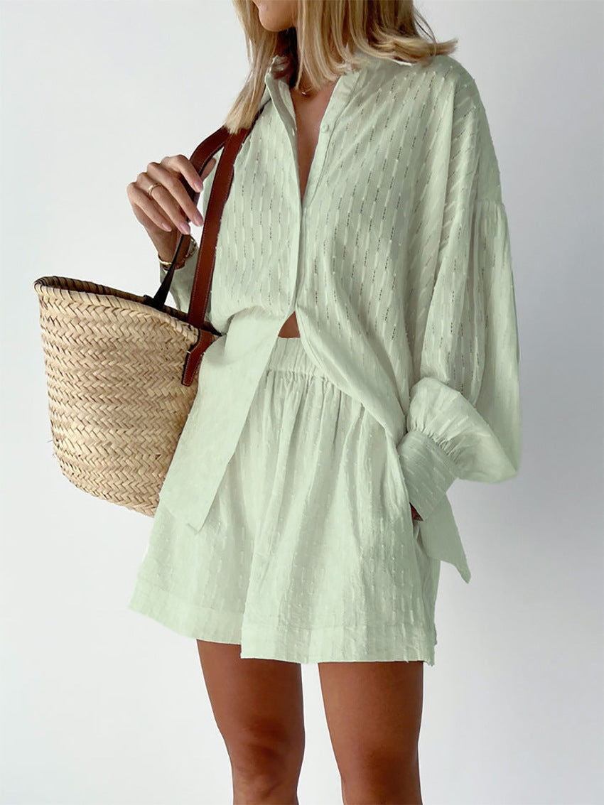 Luchtige Linnen Set met Blouse en Short voor Dames