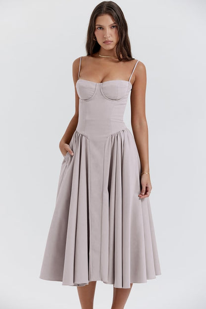 Elegante armloses midi jurk ontworpen voor dames