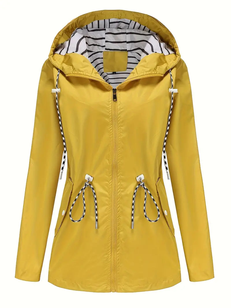 Dames Regenjas – Waterdicht – Getailleerd Model – Verstelbare Taille – Capuchon