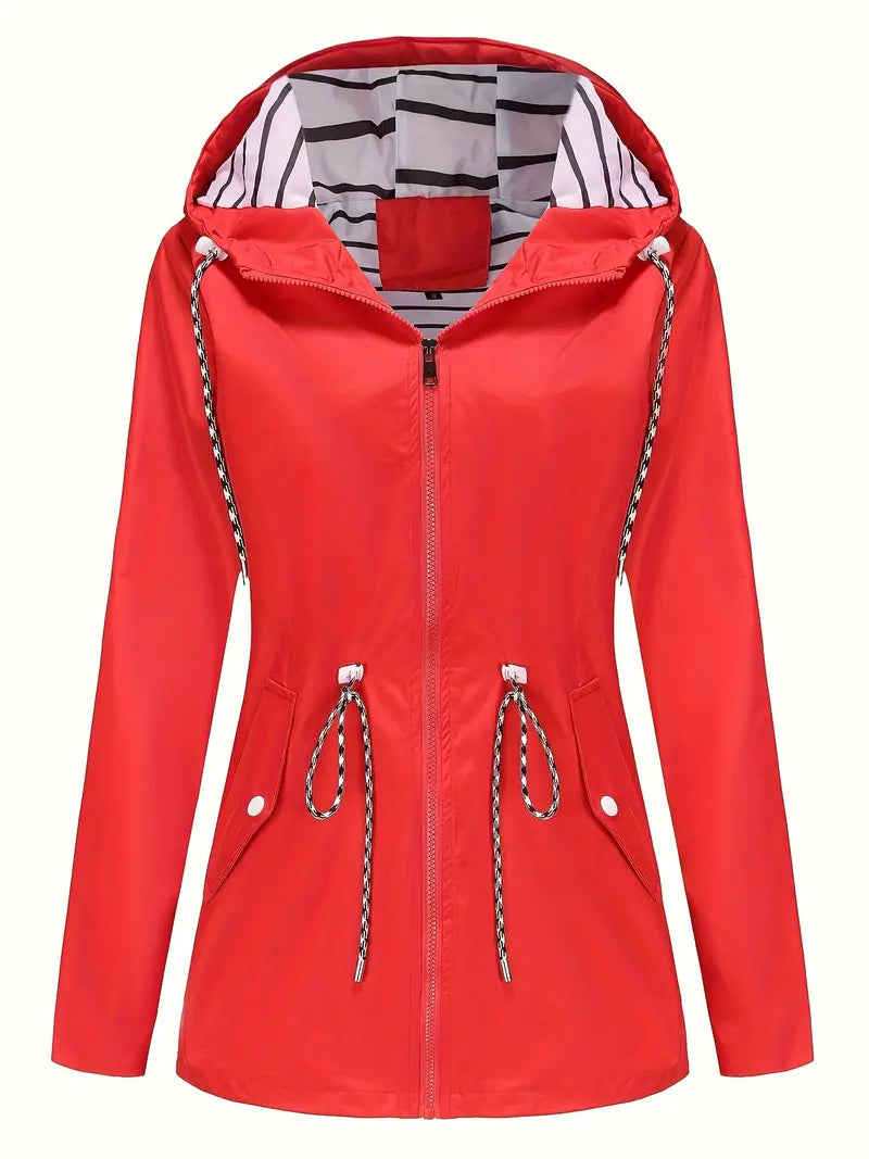 Dames Regenjas – Waterdicht – Getailleerd Model – Verstelbare Taille – Capuchon