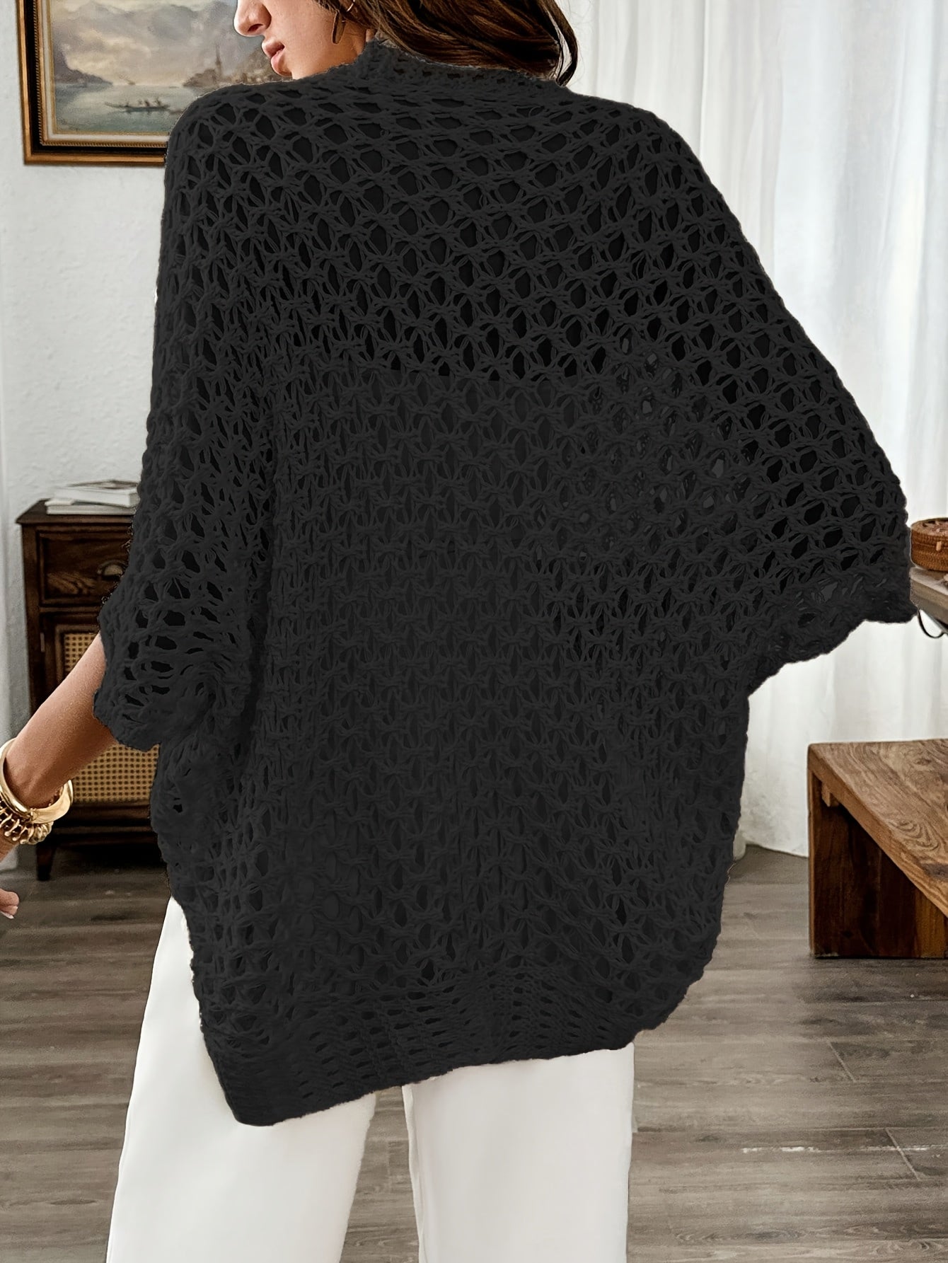 lichtgewicht vest met stijlvolle vleermuismouwen voor dames