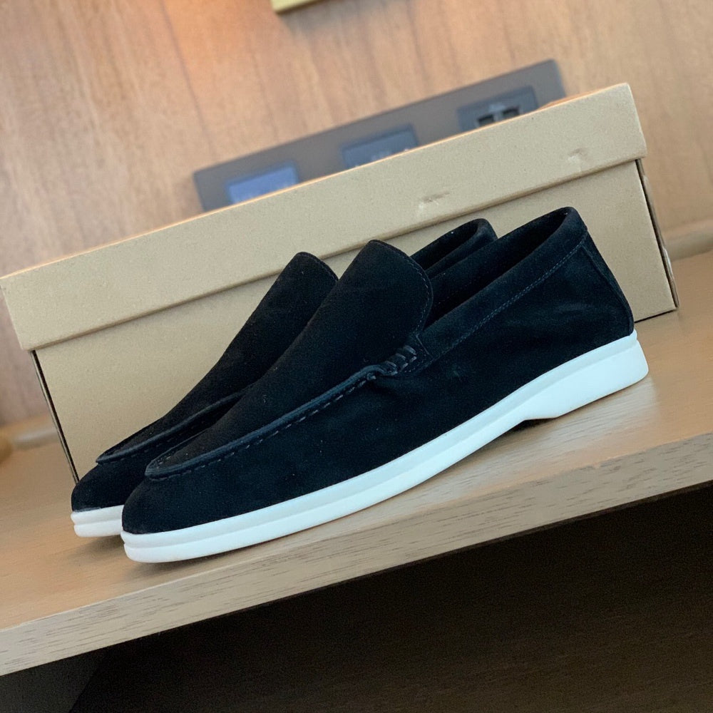Chique Heren Suède Loafers – Slip-On Design, Minimalistisch, Old Money Stijl