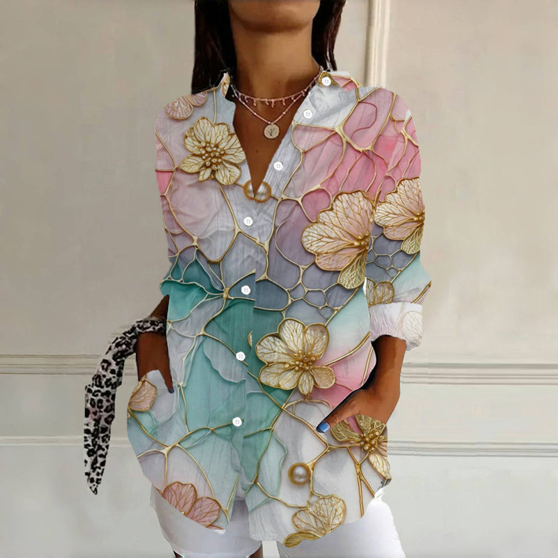 Klassieke Vintage Bloemenblouse voor Dames