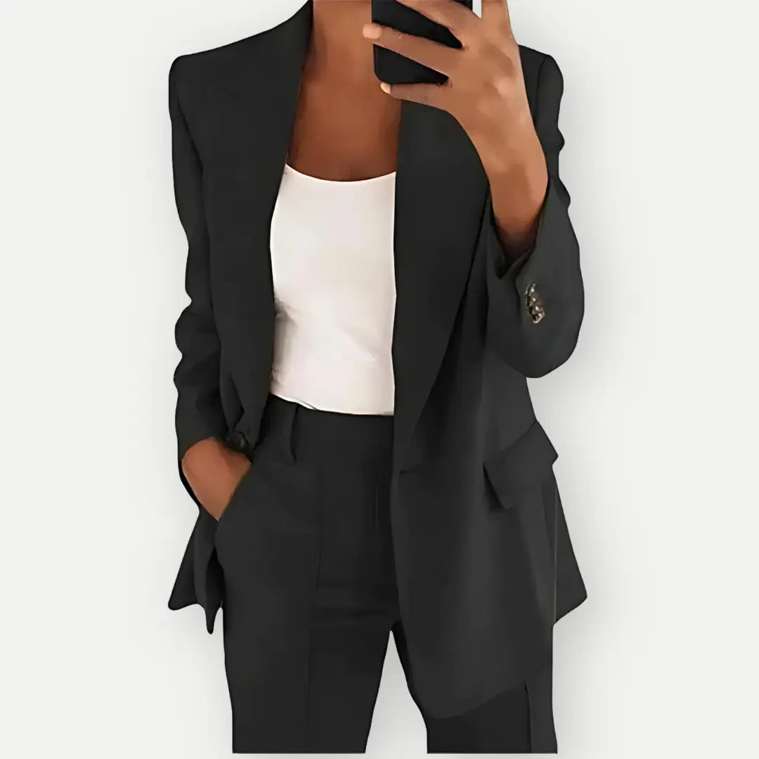Elegante Dames Blazer en Broek Set voor Smart Casual Looks