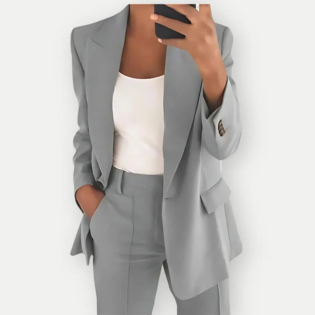Elegante Dames Blazer en Broek Set voor Smart Casual Looks