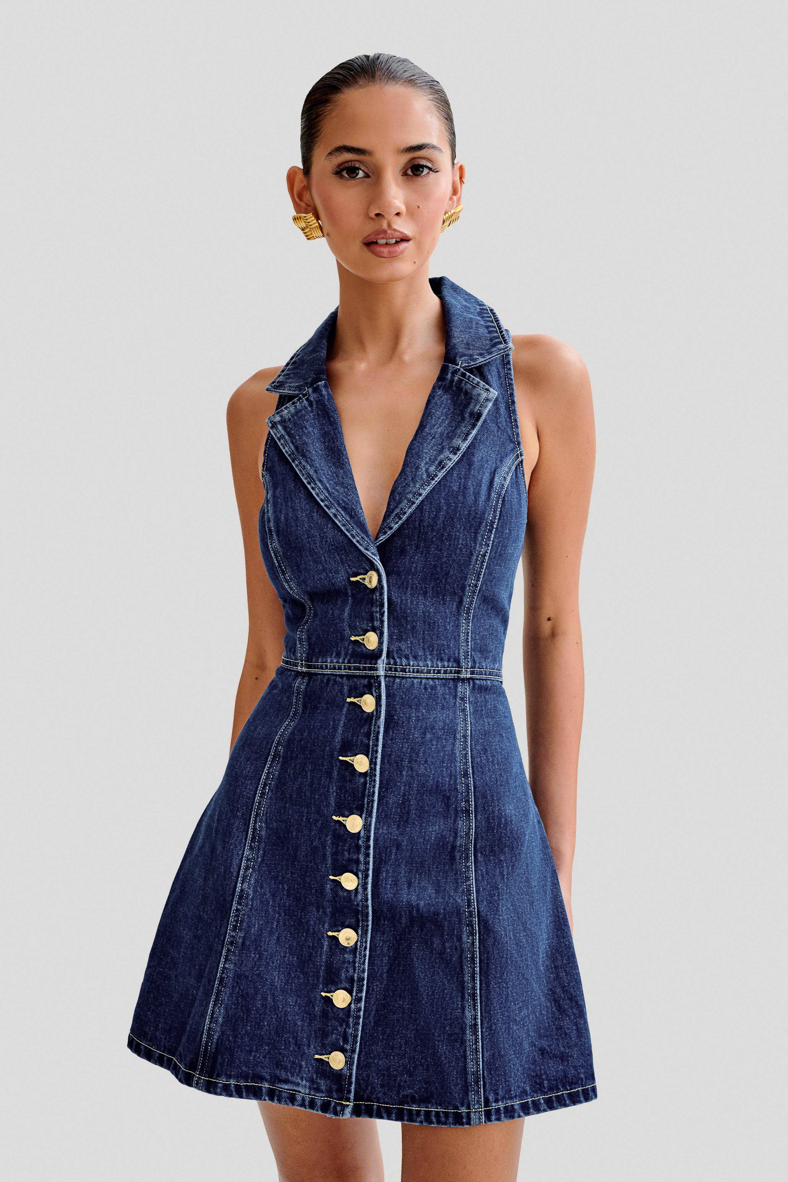 Kraagje Denim Jurk – Moeiteloze Casual Elegantie