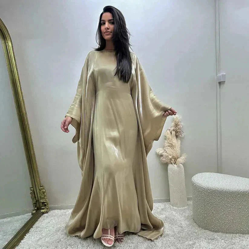 Elegante Abaya Maxi Jurk met Vleermuismouwen