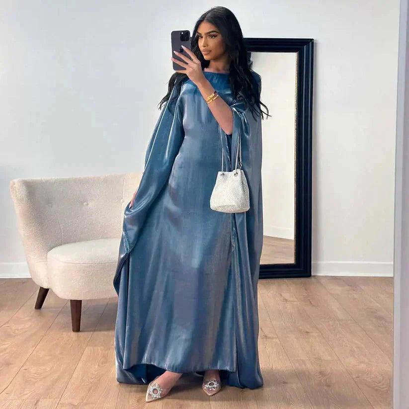 Elegante Abaya Maxi Jurk met Vleermuismouwen