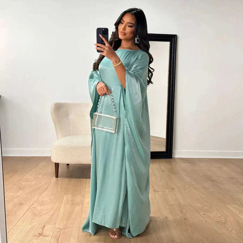 Elegante Abaya Maxi Jurk met Vleermuismouwen