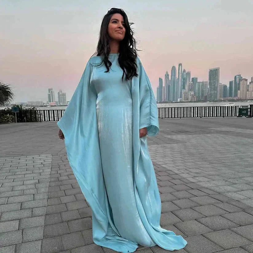 Elegante Abaya Maxi Jurk met Vleermuismouwen