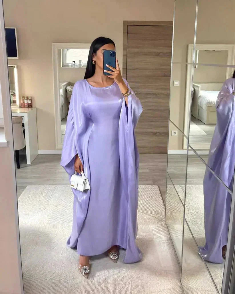 Elegante Abaya Maxi Jurk met Vleermuismouwen