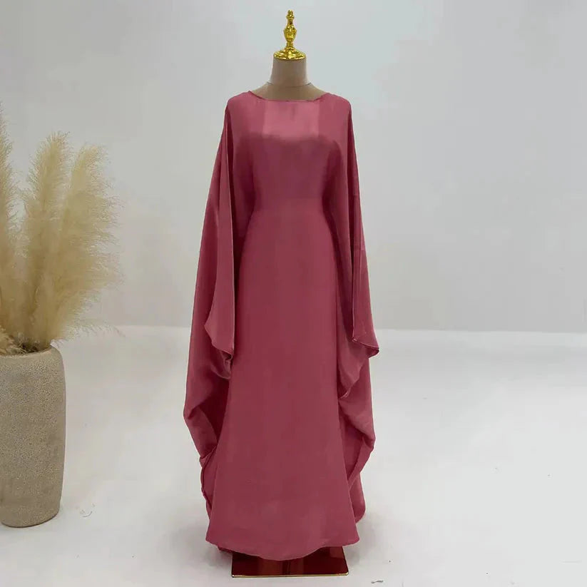 Elegante Abaya Maxi Jurk met Vleermuismouwen
