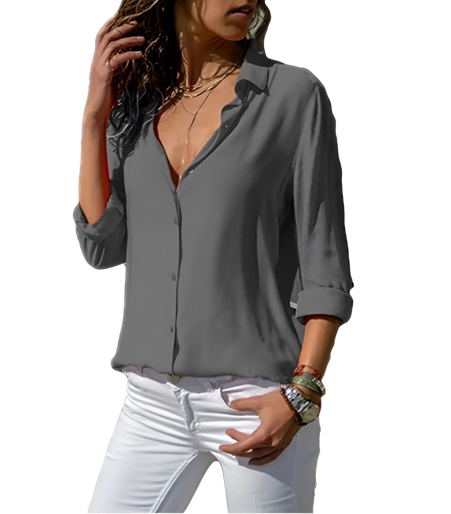 Zijde Blouse met Lange Mouwen voor Dames