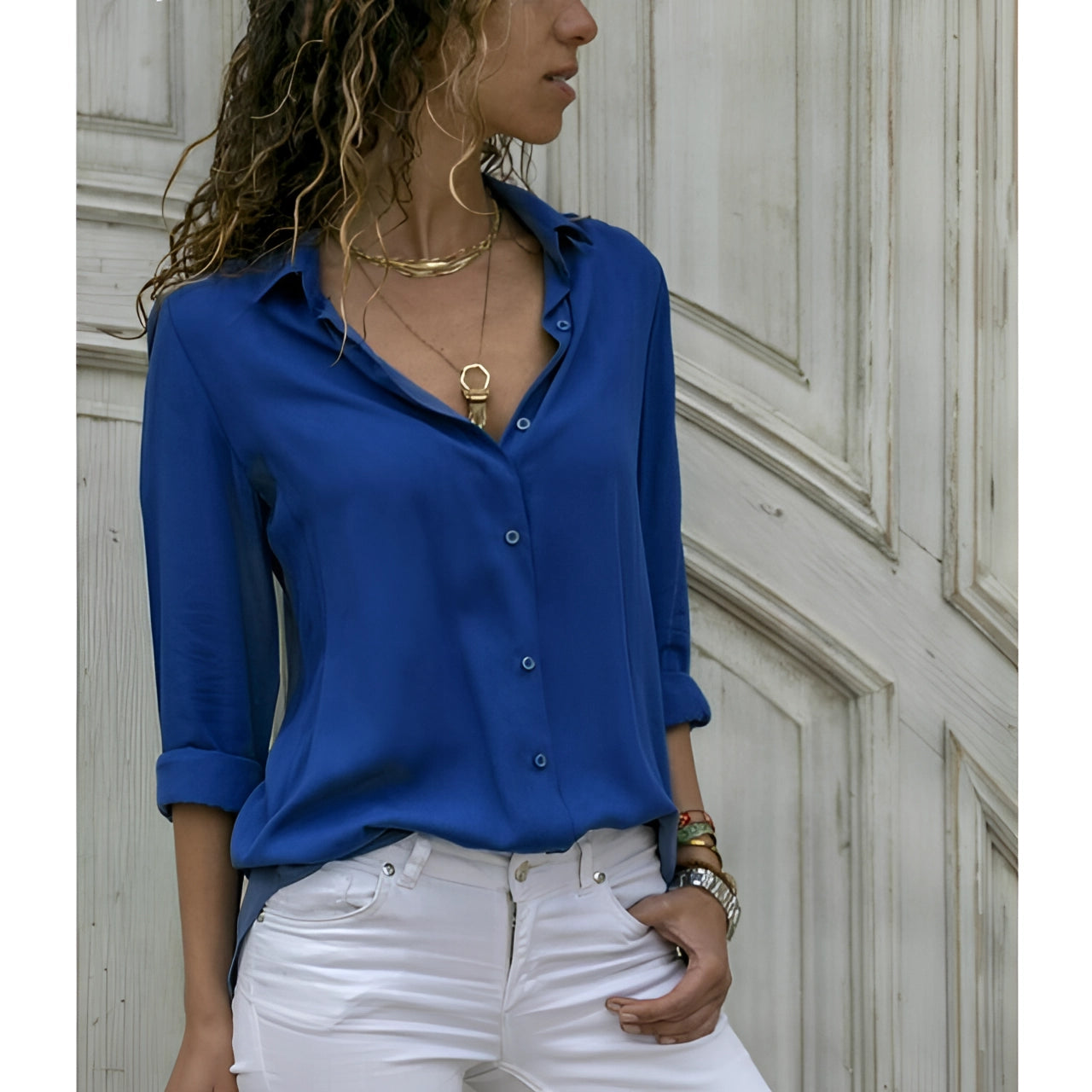 Zijde Blouse met Lange Mouwen voor Dames