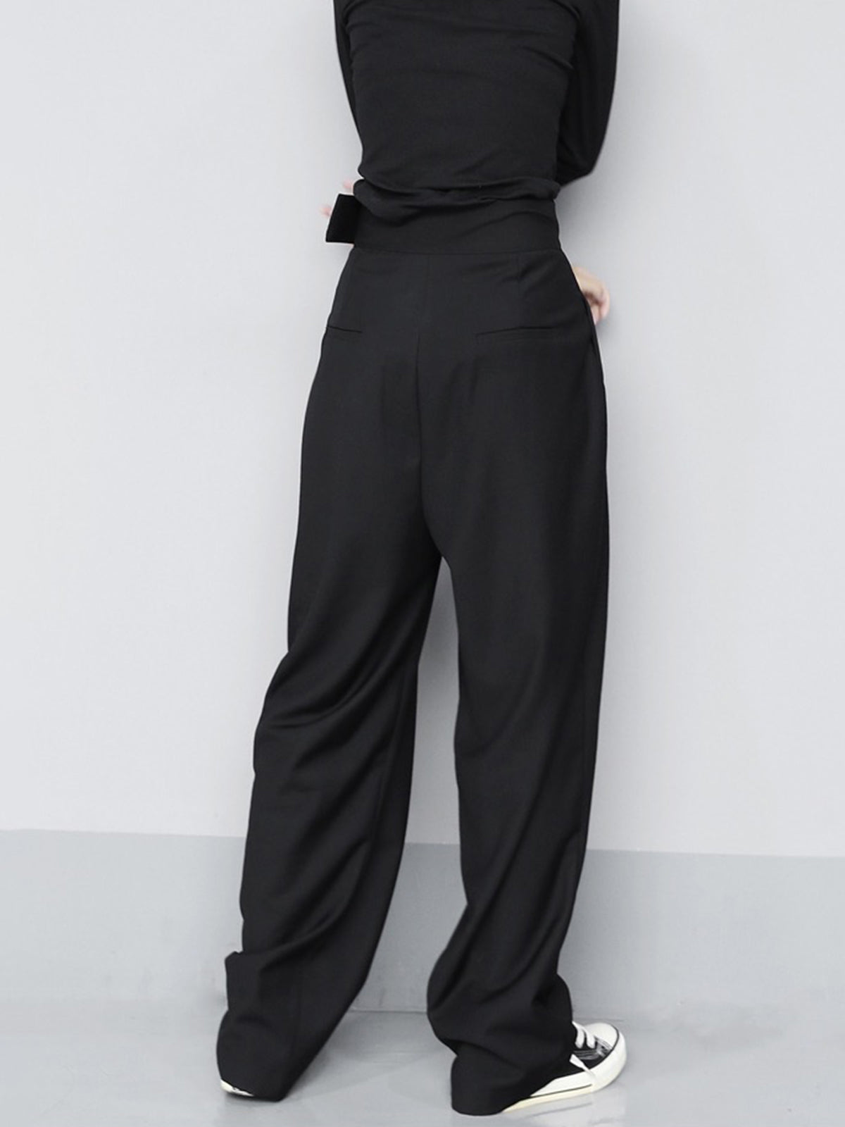 Wijde Pijpen Broek met Klittenbandsluiting